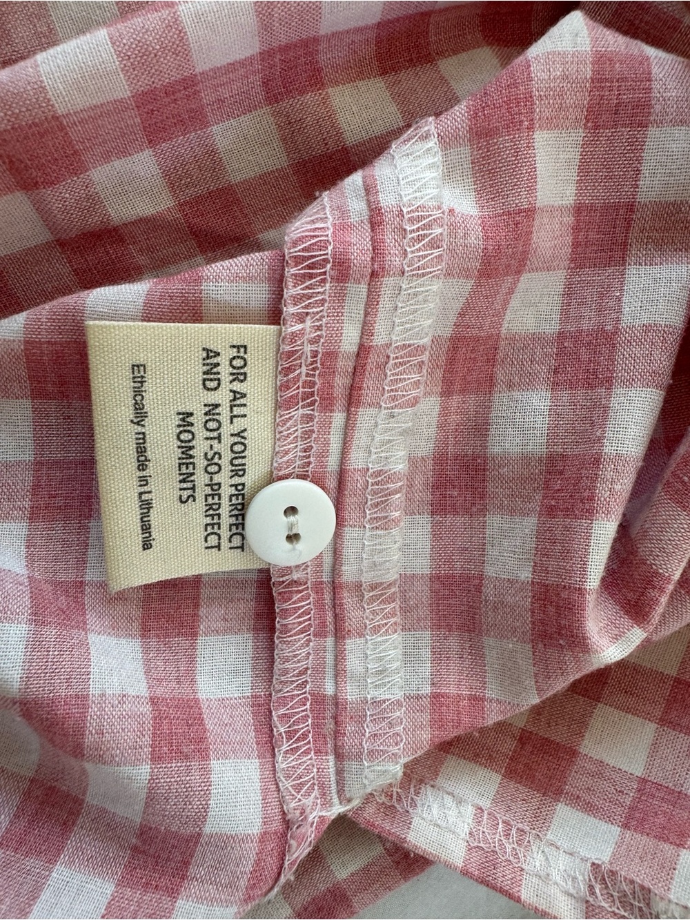 Jeffon Pink Gingham Button-Up Blouse - Picture 4 of 5